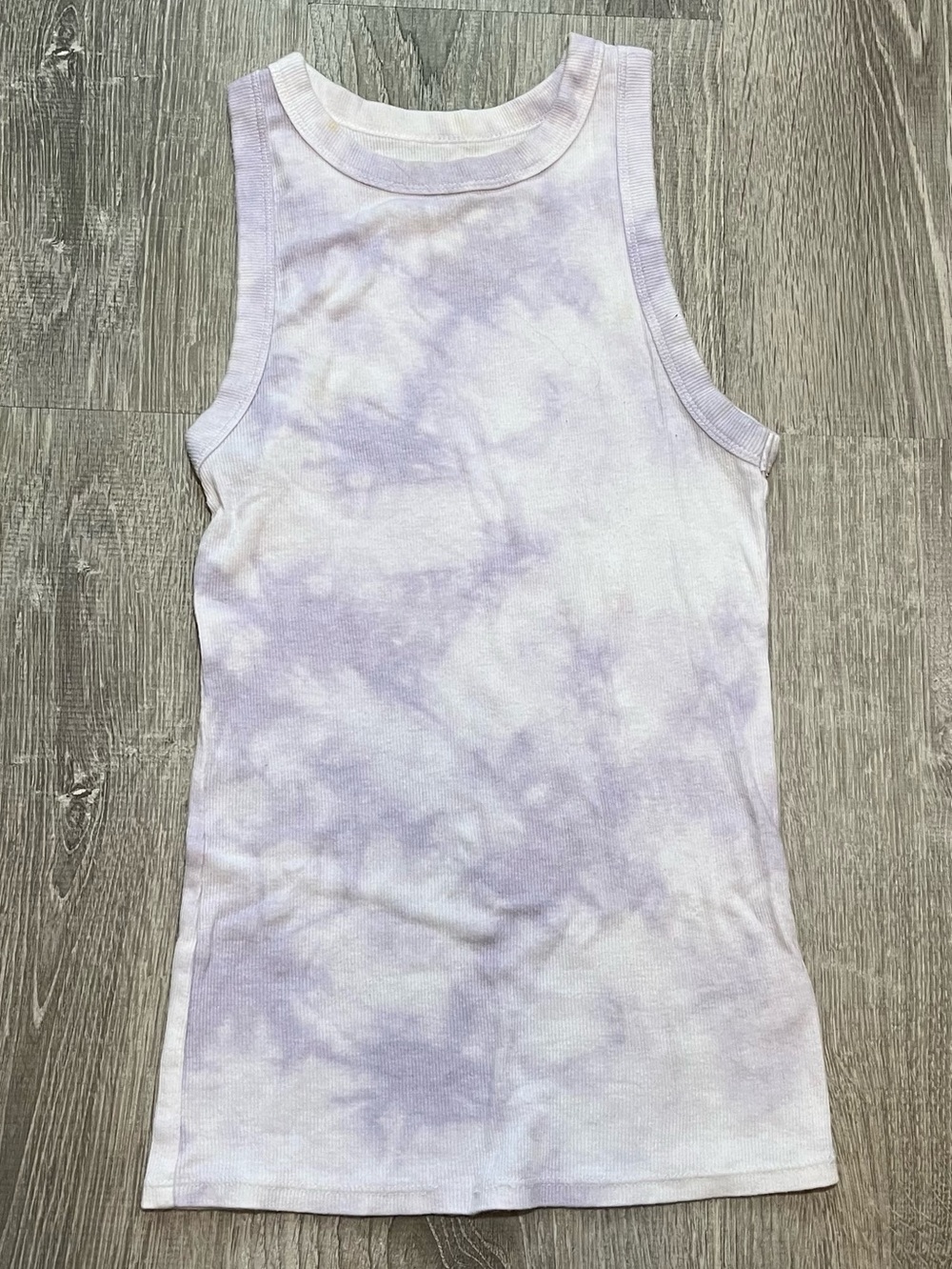A New Day Size Small Purple & White Tie-Dye Cotton Tank Top